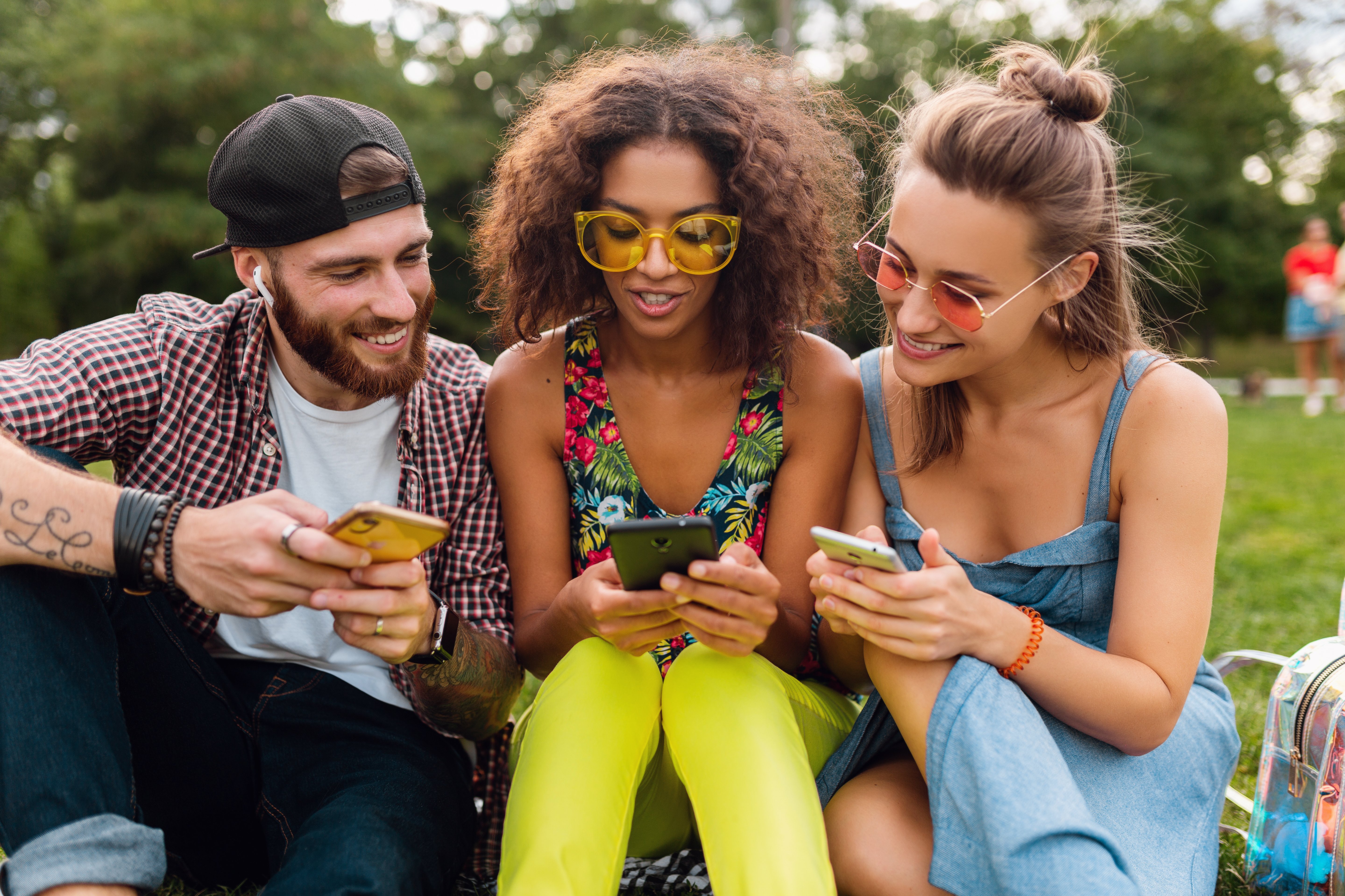 Friends booking care on their phones